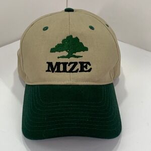 Oak Tree Cap Mize Dad Hat Tan Green Embroidered Adjustable Otto OSFM